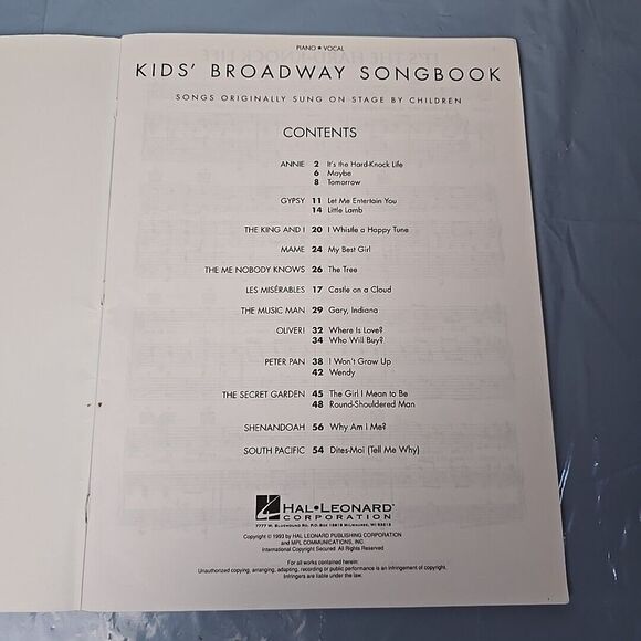 Kids Broadway Songbook: Songs Originally Sung on Stage by Children - Picture 3 of 4
